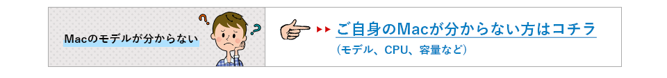 ご自身のMacが分からない方はコチラ