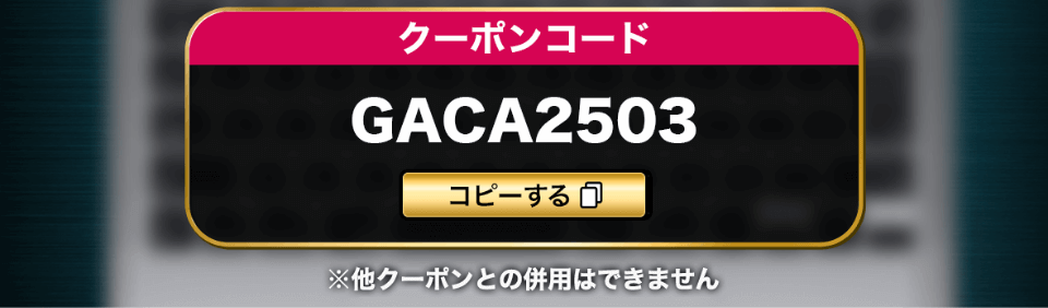 クーポンコードGACA2503 ※他のクーポンとの併用はできません